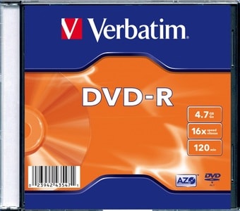 DVD-R  Verbatim 4.7Gb 16x Verbatim Matt Silver SlimCase 043547