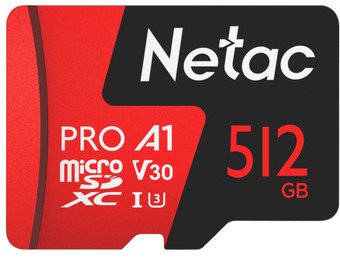   Netac MicroSDXC 512GB V30/A1/C10 Netac P500 Extreme Pro  